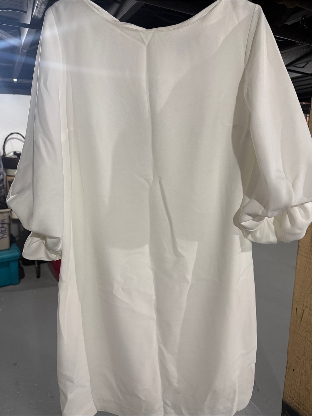 Banana Republic White Long-Sleeve Shift Dress